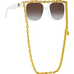 Linda Farrow - Dakota Flat Top Sunglasses in White - LFL1304C3SUN - Linda Farrow Eyewear - Avvenice