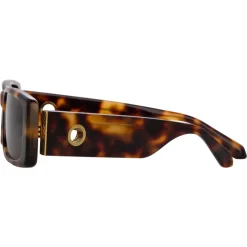 Linda Farrow - Dania Rectangular Sunglasses in Tortoiseshell - LFL1201C2SUN - Linda Farrow Eyewear - Avvenice