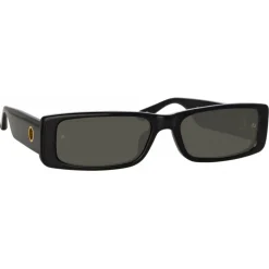 Linda Farrow - Dania Rectangular Sunglasses in Black - LFL1201C1SUN - Linda Farrow Eyewear - Avvenice