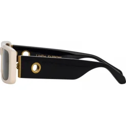 Linda Farrow - Dania Rectangular Sunglasses in Cream - LFL1201C3SUN - Linda Farrow Eyewear - Avvenice