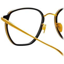 Linda Farrow - Danilo Angular Optical Glasses in Yellow Gold - LFL1246C1OPT - Linda Farrow Eyewear - Avvenice
