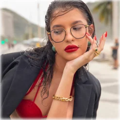 Linda Farrow - Danilo Angular Optical Glasses in Yellow Gold - LFL1246C1OPT - Linda Farrow Eyewear - Avvenice