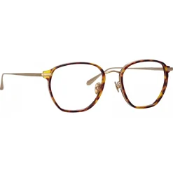 Linda Farrow - Danilo Angular Optical Glasses in Light Gold - LFL1246C2OPT - Linda Farrow Eyewear - Avvenice