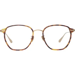 Linda Farrow - Danilo Angular Optical Glasses in Light Gold - LFL1246C2OPT - Linda Farrow Eyewear - Avvenice