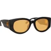 Linda Farrow - Debbie D-Frame Sunglasses in Black Orange - LFL1059C11SUN - Linda Farrow Eyewear - Avvenice