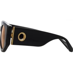 Linda Farrow - Debbie D-Frame Sunglasses in Black Orange - LFL1059C11SUN - Linda Farrow Eyewear - Avvenice