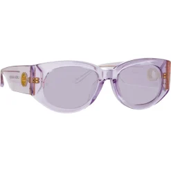 Linda Farrow - Debbie D-Frame Sunglasses in Lilac - LFL1059C10SUN - Linda Farrow Eyewear - Avvenice