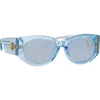 Linda Farrow - Debbie D-Frame Sunglasses in Blue - LFL1059C9SUN - Linda Farrow Eyewear - Avvenice