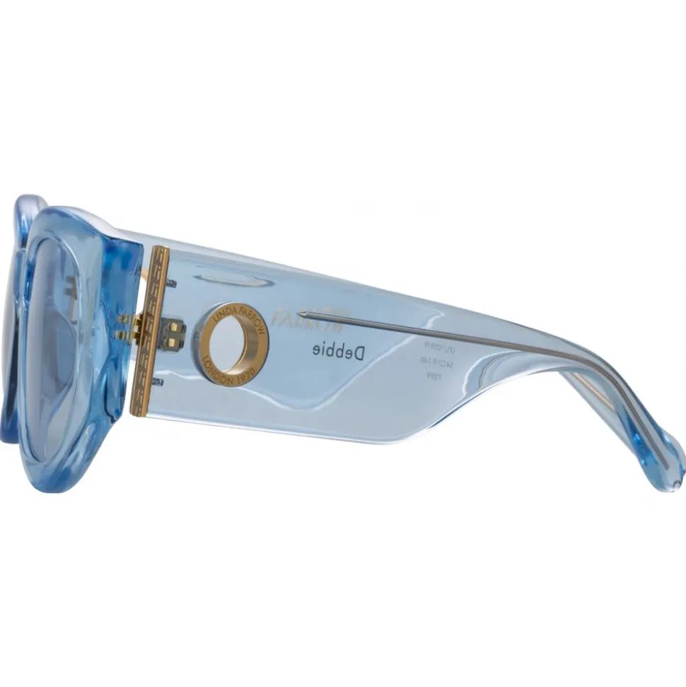 Linda Farrow - Debbie D-Frame Sunglasses in Blue - LFL1059C9SUN - Linda Farrow Eyewear - Avvenice