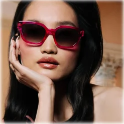 Linda Farrow - Deni D-Frame Sunglasses in Fuchsia - LFL1243C6SUN - Linda Farrow Eyewear - Avvenice