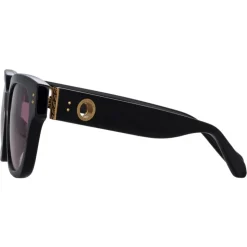 Linda Farrow - Deni D-Frame Sunglasses in Black Plum - LFL1243C3SUN - Linda Farrow Eyewear - Avvenice