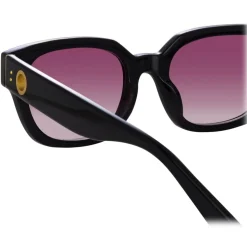 Linda Farrow - Deni D-Frame Sunglasses in Black Plum - LFL1243C3SUN - Linda Farrow Eyewear - Avvenice