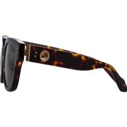 Linda Farrow - Deni D-Frame Sunglasses in Tortoiseshell - LFL1243C2SUN - Linda Farrow Eyewear - Avvenice