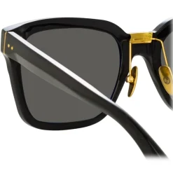 Linda Farrow - Desiree D-Frame Sunglasses in Green - LFL1322C6SUN - Linda Farrow Eyewear - Avvenice