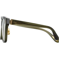 Linda Farrow - Desiree D-Frame Optical Glasses in Green (Men’s) - LFL1322C7OPT - Linda Farrow Eyewear - Avvenice