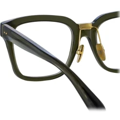 Linda Farrow - Desiree D-Frame Optical Glasses in Green (Men’s) - LFL1322C7OPT - Linda Farrow Eyewear - Avvenice