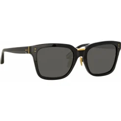 Linda Farrow - Desiree D-Frame Sunglasses in Black - LFL1322C4SUN - Linda Farrow Eyewear - Avvenice