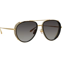 Linda Farrow - Dimitri Aviator Sunglasses in Matt Nickel - LFL1362C1SUN - Linda Farrow Eyewear - Avvenice
