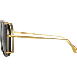 Linda Farrow - Dimitri Aviator Sunglasses in Yellow Gold - LFL1362C2SUN - Linda Farrow Eyewear - Avvenice
