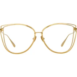 Linda Farrow - Dinah Cat Eye Optical Frame in Yellow Gold - LFL1422C5OPT - Linda Farrow Eyewear - Avvenice