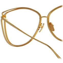 Linda Farrow - Dinah Cat Eye Optical Frame in Yellow Gold - LFL1422C5OPT - Linda Farrow Eyewear - Avvenice