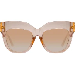 Linda Farrow - Dinah Cat Eye Sunglasses in Yellow Gold - LFL1422C3SUN - Linda Farrow Eyewear - Avvenice