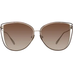 Linda Farrow - Dinah Cat Eye Sunglasses in Light Gold - LFL1422C2SUN - Linda Farrow Eyewear - Avvenice