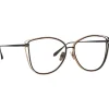 Linda Farrow - Dinah Cat Eye Optical Frame in Matt Nickel - LFL1422C4OPT - Linda Farrow Eyewear - Avvenice