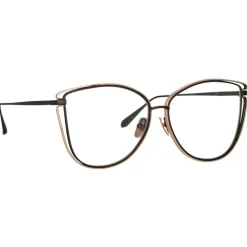 Linda Farrow - Dinah Cat Eye Optical Frame in Matt Nickel - LFL1422C4OPT - Linda Farrow Eyewear - Avvenice