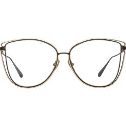 Linda Farrow - Dinah Cat Eye Optical Frame in Matt Nickel - LFL1422C4OPT - Linda Farrow Eyewear - Avvenice