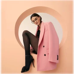 Linda Farrow - Dinah Cat Eye Optical Frame in Matt Nickel - LFL1422C4OPT - Linda Farrow Eyewear - Avvenice