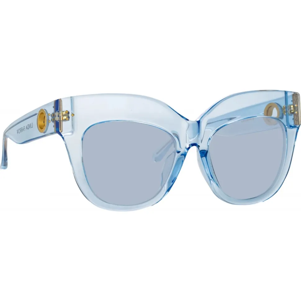 Linda Farrow - Dunaway Oversized Sunglasses in Blue - LFL1049C12SUN - Linda Farrow Eyewear - Avvenice