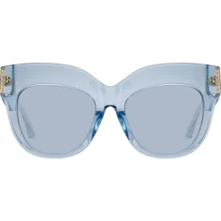 Linda Farrow - Dunaway Oversized Sunglasses in Blue - LFL1049C12SUN - Linda Farrow Eyewear - Avvenice