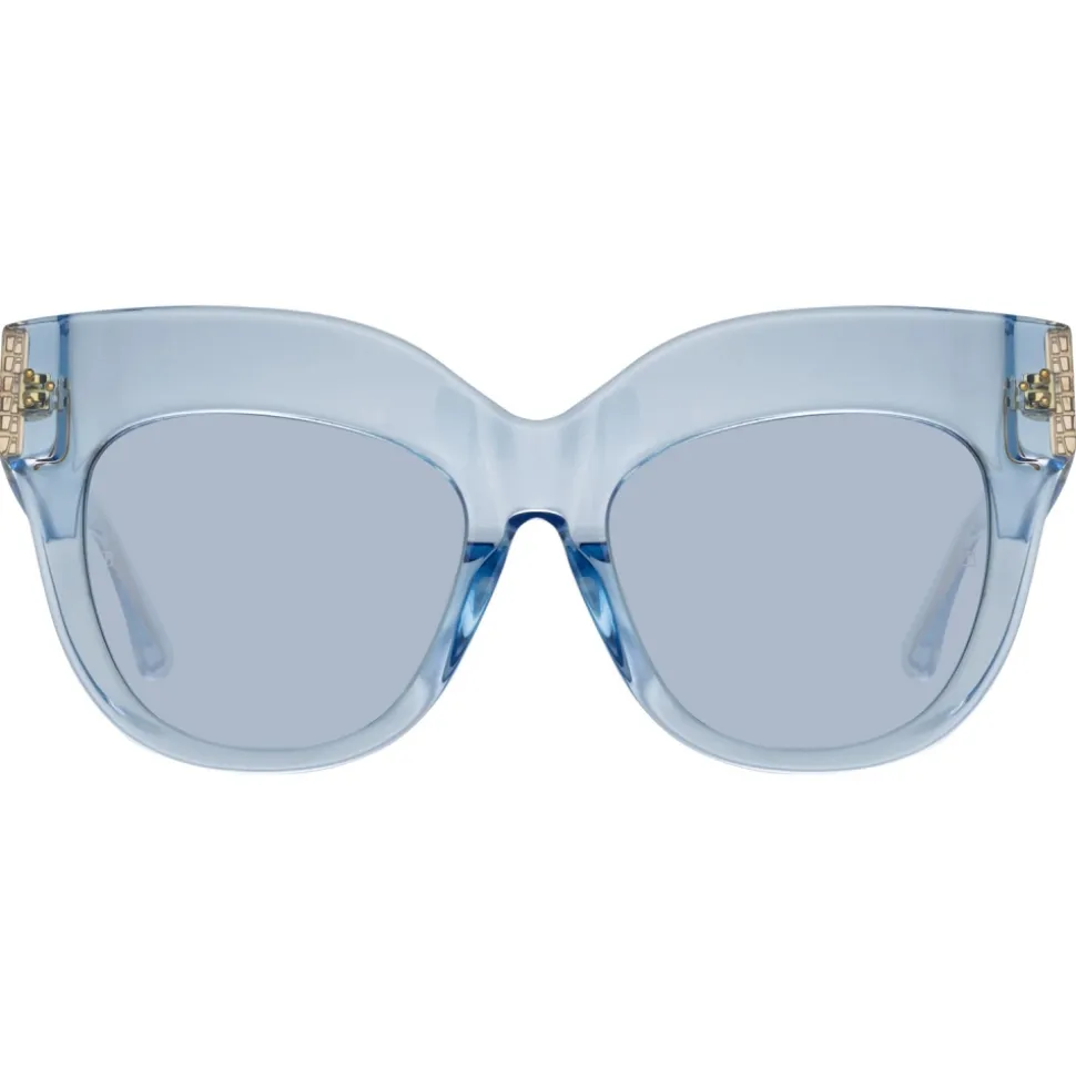 Linda Farrow - Dunaway Oversized Sunglasses in Blue - LFL1049C12SUN - Linda Farrow Eyewear - Avvenice