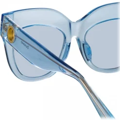 Linda Farrow - Dunaway Oversized Sunglasses in Blue - LFL1049C12SUN - Linda Farrow Eyewear - Avvenice