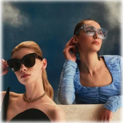 Linda Farrow - Dunaway Oversized Sunglasses in Blue - LFL1049C12SUN - Linda Farrow Eyewear - Avvenice