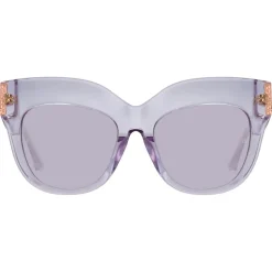 Linda Farrow - Dunaway Oversized Sunglasses in Lilac - LFL1049C13SUN - Linda Farrow Eyewear - Avvenice