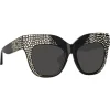 Linda Farrow - Dunaway Oversized Sunglasses in Black Crystals - LFL1049C16SUN - Linda Farrow Eyewear - Avvenice