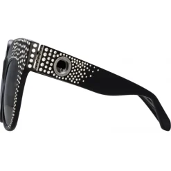 Linda Farrow - Dunaway Oversized Sunglasses in Black Crystals - LFL1049C16SUN - Linda Farrow Eyewear - Avvenice