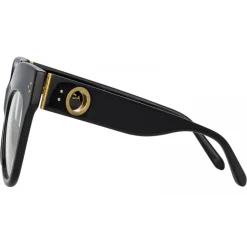 Linda Farrow - Dunaway Oversized Optical Glasses in Black - LFLC1049C14OPT - Linda Farrow Eyewear - Avvenice