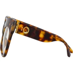 Linda Farrow - Dunaway Oversized Optical Glasses in Tortoiseshell - LFLC1049C15OPT - Linda Farrow Eyewear - Avvenice