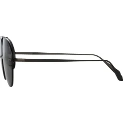 Linda Farrow - Edano Aviator Sunglasses in Matt Nickel - LFL1444C2SUN - Linda Farrow Eyewear - Avvenice