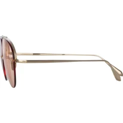 Linda Farrow - Edano Aviator Sunglasses in Light Gold - LFL1444C3SUN - Linda Farrow Eyewear - Avvenice