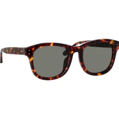 Linda Farrow - Edson D-Frame Sunglasses in Tortoiseshell - LFL1385C4SUN - Linda Farrow Eyewear - Avvenice