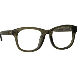 Linda Farrow - Edson Optical D-Frame in Translucent Green - LFL1385C9OPT - Linda Farrow Eyewear - Avvenice