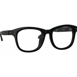 Linda Farrow - Edson Optical D-Frame in Black and Nickel - LFL1385C7OPT - Linda Farrow Eyewear - Avvenice