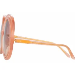 Linda Farrow - Ellen Round Sunglasses in Orange - LFL1172C4SUN - Linda Farrow Eyewear - Avvenice