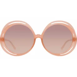 Linda Farrow - Ellen Round Sunglasses in Orange - LFL1172C4SUN - Linda Farrow Eyewear - Avvenice