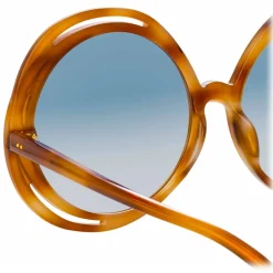 Linda Farrow - Ellen Round Sunglasses in Brown - LFL1172C3SUN - Linda Farrow Eyewear - Avvenice