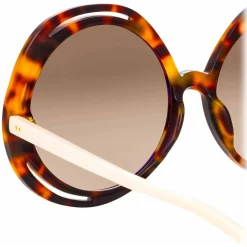 Linda Farrow - Ellen Round Sunglasses in Tortoiseshell - LFL1172C2SUN - Linda Farrow Eyewear - Avvenice